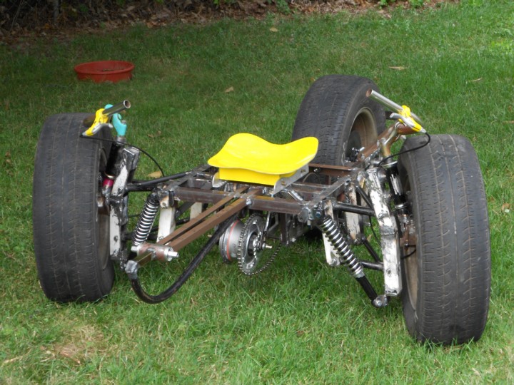 The Tadpole Trike, partially completed frame